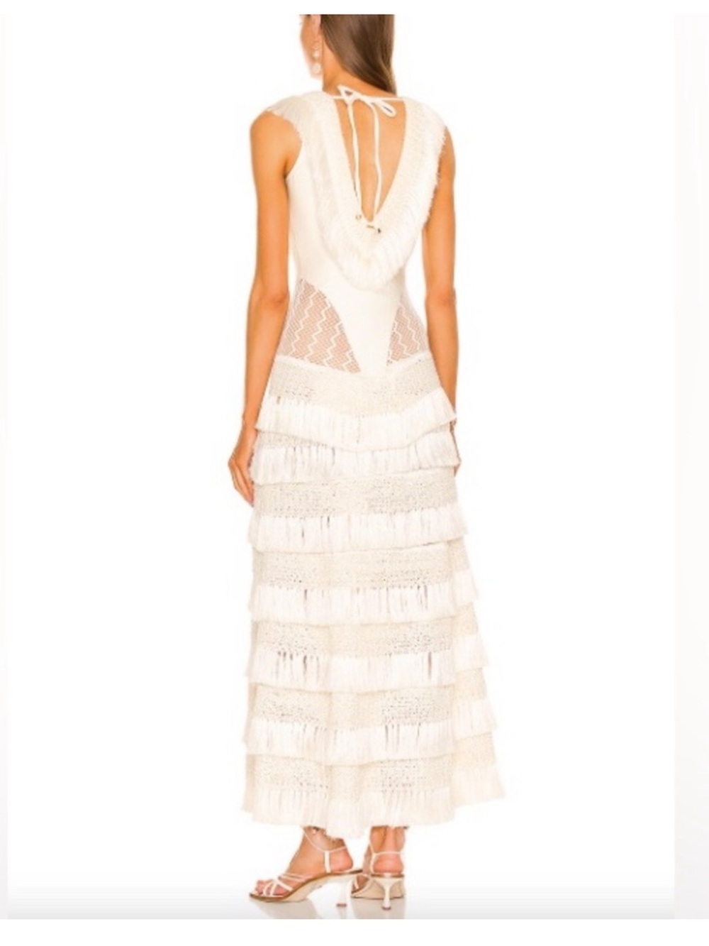 PatBO Fringed Trim V-Neck Maxi Dress - Picture 5 of 9